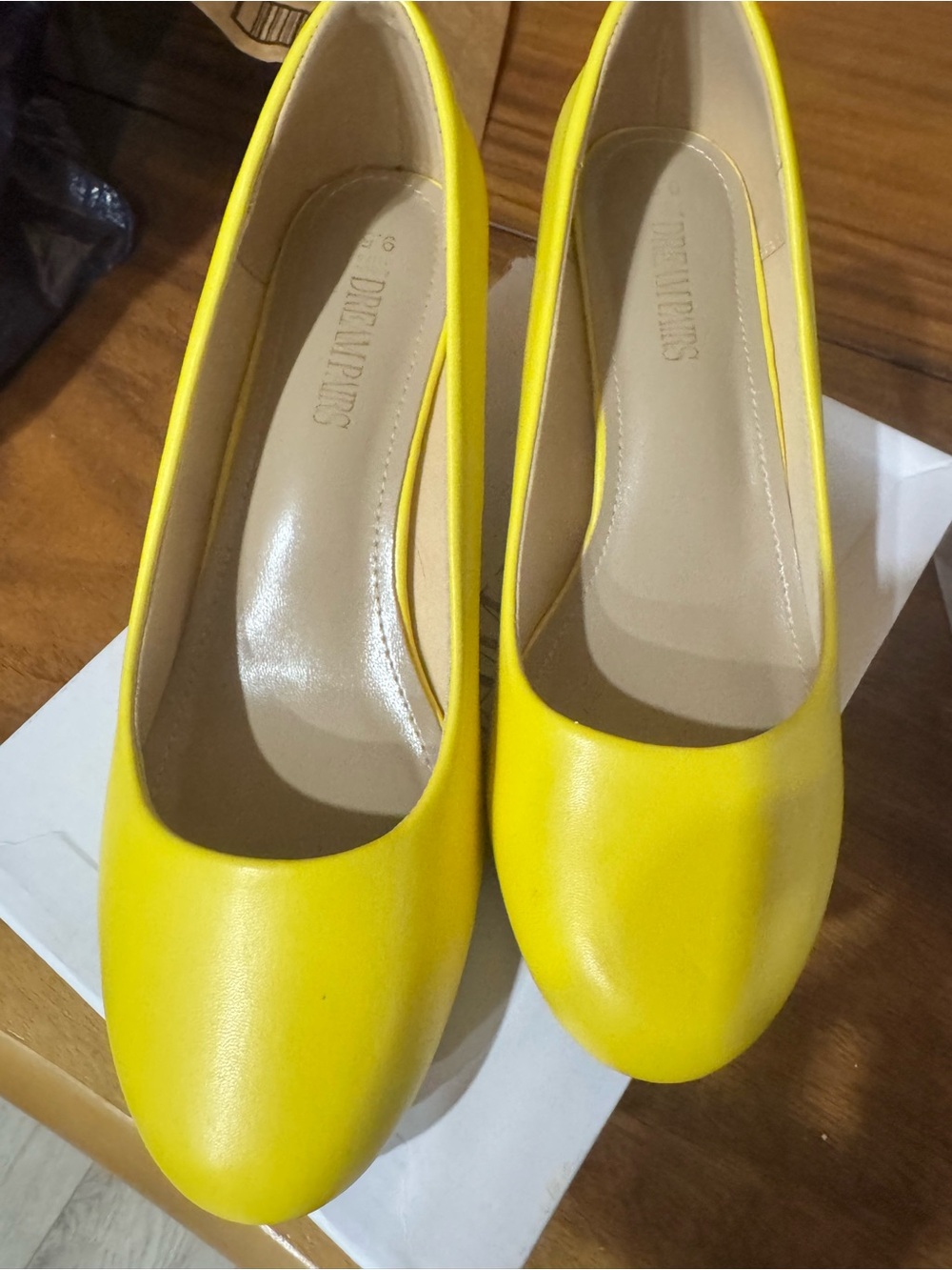 DREAM PAIRS Yellow Round-Toe Women's heels